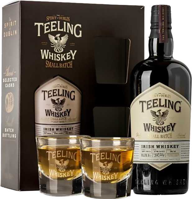 Изображение товара Teeling Small Batch в картонной подарочной упаковке с 2 бокалами 0.7 л.