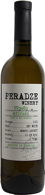 Изображение товара Mtsvane aged in oak barrels, Peradze Winery 0.75 л.