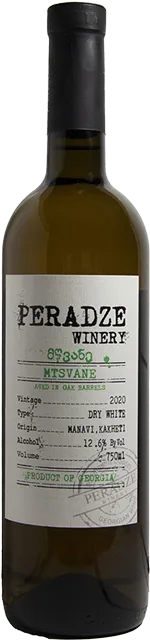 Изображение товара Mtsvane aged in oak barrels, Peradze Winery 0.75 л.